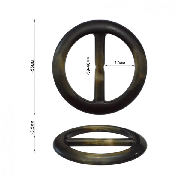 Пряжка пластик, 4см, цвет кофе черный